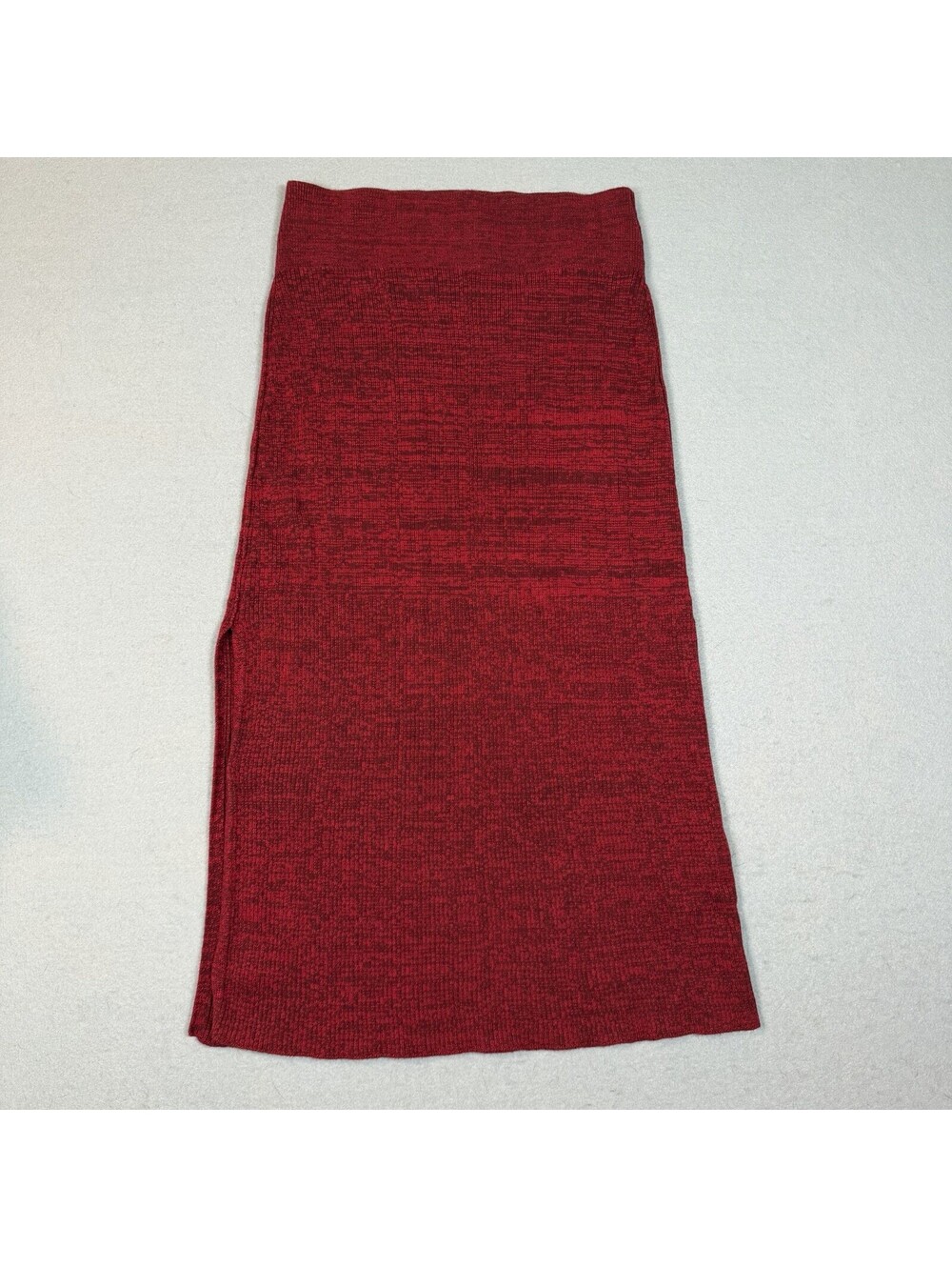 Free People Golden Hour Mulberry Ribbed Knit Midi Slit Skirt Women’s Size XS